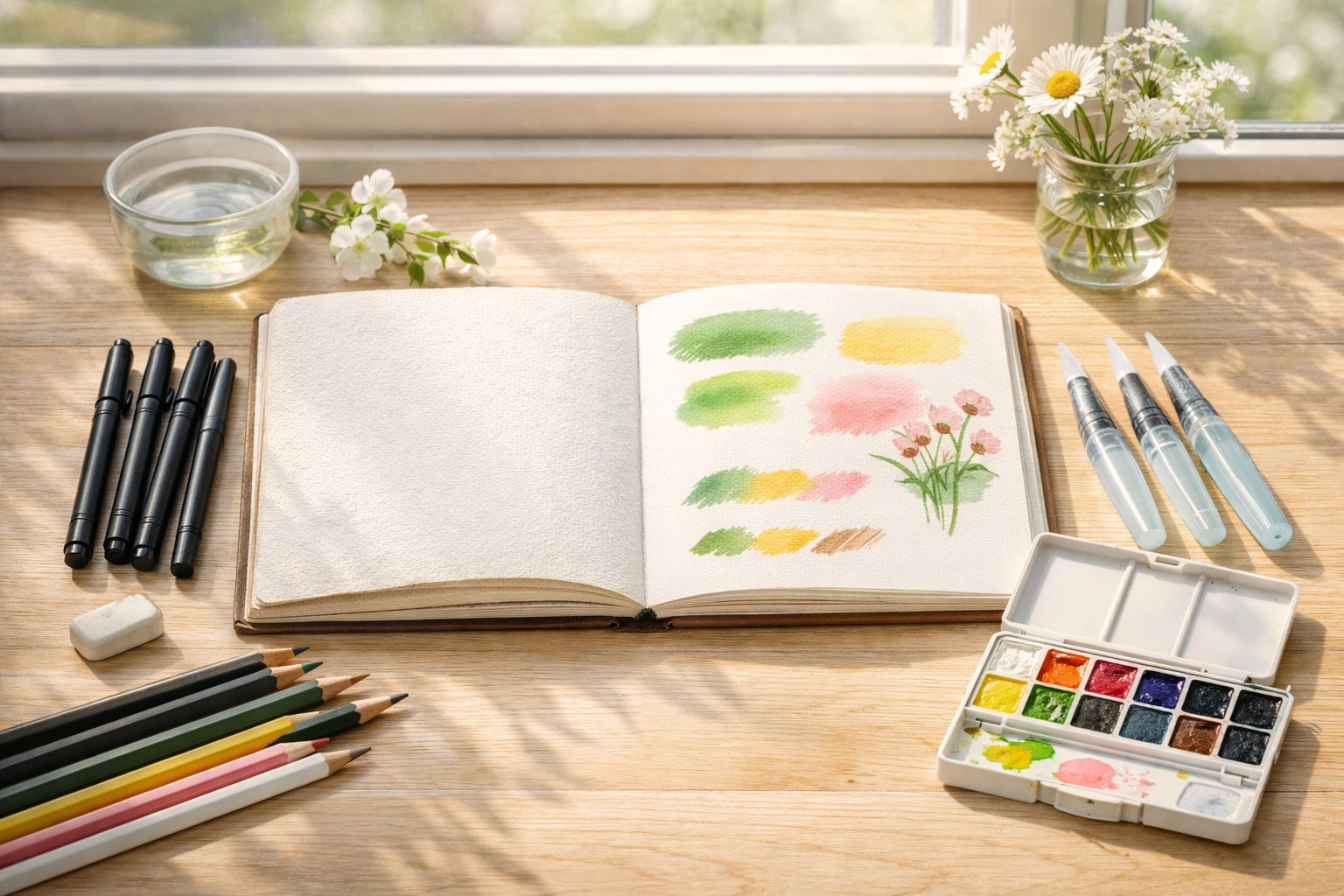Весенний скетчинг: как начать вести художественный дневник и что для этого нужно