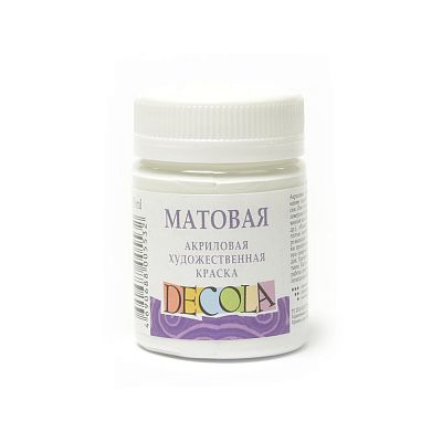 краска акриловая Decola 50 мл матовая белая 104