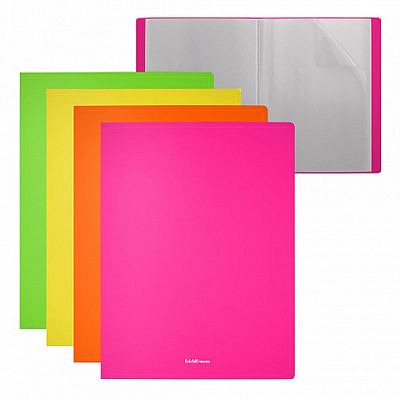 папка с 40 прозрачными листами ЕК Matt Neon ассорти 49931